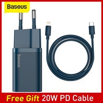 아이폰호환 Baseus-20W PD 미니 고속 충전기 폰 12 11 Xs 8 샤오미 SE PD3.0 QC3.0 휴대용 여행용 슈퍼 Si, 06 With 20W Cable EU