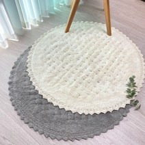 (김타홈데코)씽 순면러그 대형원형러그 베란다 식탁밑 원룸 방바닥매트 거실