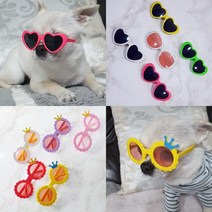 펫씨스터 강아지 패션 선글라스 하트 도글라스 고양이 왕관 인싸안경 악세사리 안경줄, 네모선글라스, 화이트