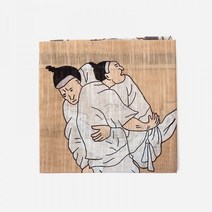 민속화 손수건-씨름