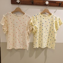 일로딜로 부평점 22년 여름 50% 소매에 날개가 있어 귀여운 여름 반팔 티셔츠