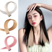 셀프솜브레 옴브레 붙임헤어피스 붙임머리 가발 부분가발 똑딱이 브릿지, 붙임헤어피스_진핑크