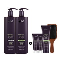 자사몰 1등 비건 탈모완화샴푸 아떼 앤루트 클리닉 샴푸 & 트리트먼트 1L 대용량 세트(헤어2종+헤어에센스 본품+헤어브러시 증정)