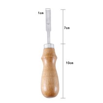 가죽피할기 가죽공예 MIUSIE-나무 손잡이 프랑스 스타일 가죽 공예 가장자리 베벨러 절단 스카이빙 트리, 한개옵션0