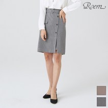 로엠 체크 셋업 미디 기장 스커트 RMWH949R11