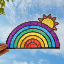 지구소풍 셀로판지 썬캐쳐 만들기 색깔 감각 미술 집콕 셀로판지놀이, 1.무지개