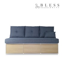 [블레스가구] 루이스 3인 패브릭 수납소파 서랍소파 쇼파, 루이스 3인 네이비블루_메이플콤보