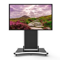 이동식 TV거치대 대형스탠드 국내생산 86~98인치 삼성LG호환, HMS-1W(블랙), 유리선반, 카메라선반