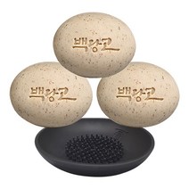 (110gX3개) 백당고 비누 진액 60초 모공청소 마사지 고체 세안팩+실리콘 받침대