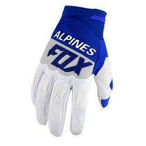 바이크 장갑 레이싱 글러브 오토바이용품ALPINES FOX MX MTB Motocross 전체 손가락 장갑 ATV DH Mountain, 02 Blue White
