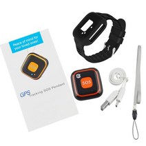 강아지cctv 미니 개인 GSM GPRS 추적기 RF-V28 어린이 세 SOS 버튼 알람 휴대용 앱 웹 로케이터 펜던트, 주황색
