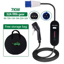 테슬라 전기 자동차 충전 EV 충전기 레벨 2 220V 230V 16A 3.5kW 32A 7kW, 2.7KW - Type2