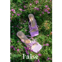 라이즈 여름 바캉스풍 리본 고양이 발뒤꿈치 사각 바캉스슬리퍼
