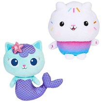 Gabby’s Dollhouse 케이키 캣 퍼리픽 장난감 봉제인형 7인치, Cakey Cat Mercat 2-pack Bund