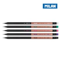 MILAN 밀란 육각 그라파이트 코퍼 연필 지우개 HB 연필, 기본