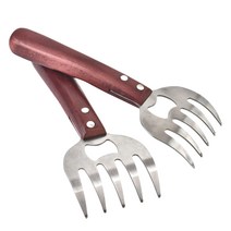 2Pcs Meat Shredding Claws Stainless Steel Pork Turkey Shredder Fork for BBQ Barbecue, 02, 하나