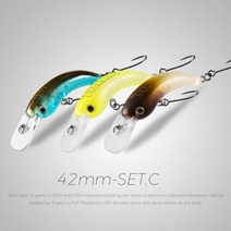 낚시 미끼 BEARKING 3 개 세트 당 29mm 42mm 루어 송어 미니 크랭크 베이트 Wobbler 태클 미노 인공 하드, 42mm-Set.C