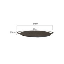 주물화목난로 Grilling Pan Non-stick Thick Cast Iron Frying Flat Pancake Griddle Stone Cooker BBQ Grill Ind, 01 29cm