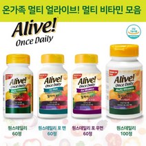 활기찬 하루 멀티 비타민 온 가족 종합 생생 멀티 비타민 원스 데일리 포 맨 우먼 미네랄 영양제 60정/100정, 얼라이브 원스데일리 여자 비타민 60정