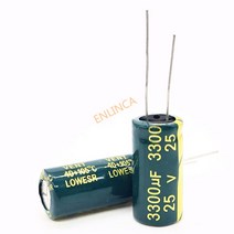 3 개/pcs 25V 3300 미크로포맷 13*25 고주파 저 임피던스 알루미늄 전해 콘덴서 25v 20%