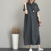 라인이 살아있는 시원한 면 린넨 포켓 원피스 오버핏 꾸안꾸룩