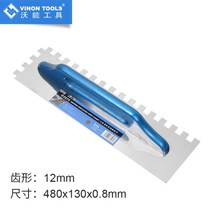 시멘트 타일 바르기 톱니 도포용 해라 시공 압착고대, 12mm 사각 톱니 나무 손잡이