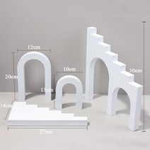 사진촬영 보조도구폼큐브 세트 사진 촬영 소품 쥬얼리 3D 장면 화장품 포즈 크리에이터 액세서리 배경, 13 White ladder 4 pcs_01 Set