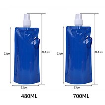 Foldable Portable Outdoor Water Bags Drinking Camping Picnic BBQ Carrier for Traveling Accessories, 02 480ML