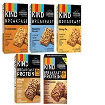 Kind Breakfast Bars Variety 5 Box (8ct ea): Dark Chocolate Cocoa Honey Oat Peanut Butter Almond, 1
