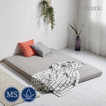 [더릭스홈] 라텍스 메모리폼 토퍼 매트리스 누빔 그레이 방수커버 밴드형 멀티싱글(MS)