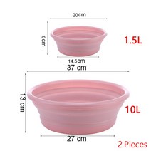 캠핑 하이킹 접는 분지 휴대용 교수형 세면대 수있는 세탁 욕조 여행 캠핑 피크닉 청소 도구 주방 악세사리, 09 1.5L 10L Pink