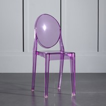 북유럽 투명 의자 레스토랑 카페 편집샵 아크릴 크리스탈 벤치 가정용 화장 의자, 투명 퍼플 손잡이