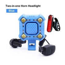 가성비 전기자전거 삼륜 배달용WEST BIKING-자전거 벨 140dB 4 램프 사이클링 라이트 1200mAh 전기 경, Blue-Set