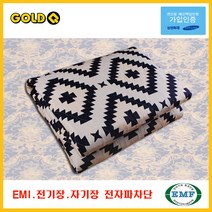 골드큐 EMF 크로스블록 순면전기요 GQW6202D, 혼합색상, 더블(180 x 135 cm)
