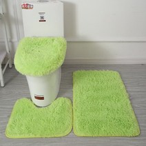 원터치욕조 핀란드사우나 미니 히노끼 예쁜 편백 사우나 반신 욕조 욕실 화장실 욕조 북유럽 플러시 바닥 매트 푹신한 3 피스 세트 미끄럼 방지 얽히고 설킨 긴 머리 카펫, 바닥 매트 50x80cm, 연한 초록색