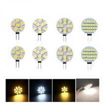 1pcs 1W ~ 5W G4 LED 5050 SMD 라운드 180 도 따뜻한 화이트 스포트 라이트 해양 캠핑카 RV 램프 전구 DC 12V 6/9/12/24 칩, Warm white, 24led