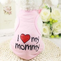 i love my mommy daddy dog ​​shirt dog clothes for small dogs 여름 치와와 tshirt 귀여운 강아지 조끼 요크셔 테리어 애완 동물, l, 분홍