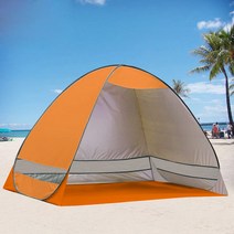 원터치 텐트 팝업 텐트 차양 UV50+ 선 실드 소재 채용 실버 코팅 조립 불필요 (원터치 텐트-오렌지)