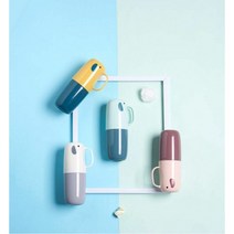 휴대용 코끼리 칫솔통 칫솔꽂이 칫솔보관함 양치컵 유아 유치원 초등학교행사, 그레이, 1개