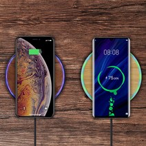 유리 글로벌 15W 갤럭시 S8 S9 S10 + 노트 8 9 10 LG G8 G7+ V30 V40 V50S 아이폰 XR XS 초고속 원목 무선충전기 패드, 1개, 15W호두나무