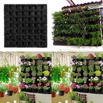 실내정원 행잉 부직포 벽화분 100X100CM 49포켓 부직포벽화분 행잉플랜트 수직정원
