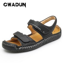 Cwadun 남성 캐주얼 가죽 샌들 240-290mm