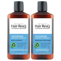 Petal Fresh Hair ResQ 오리지널 포뮬라 천연 강화 비오틴 샴푸 무게감 없는 컨디셔너 얇은 모발용 볼륨 조절 비건 2개입 번들