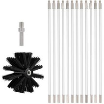 14pcs 굴뚝 청소기 브러쉬 깨끗한 로타리 스윕 시스템 벽난로 키트로드 도구 세트 홈 Kichen 청소 브러시, 하나, 검정, 흰색