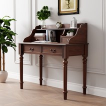 뷰로데스크 빈티지 레트로 화장대 가구 엔틱 원목, 80 롱 데스크