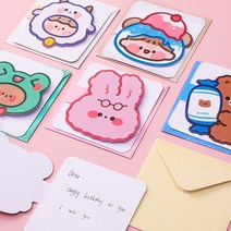 메시지 카드 생일 봉투 감사 메세지 축하 이벤트 선물 인사 엽서, B_소녀