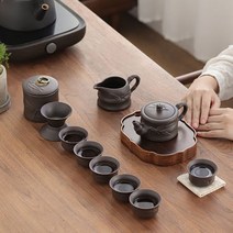 자사다기세트 찻주전자 찻잔쿵푸차 경덕진고급자사호, 2