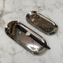 고급 실버 철제 오브제 인테리어 트레이 타원형 대