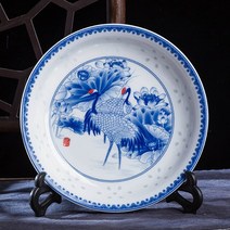 빈티지그릇 어8 인치 파란색과 흰색 도자기 디너 플레이트 세라믹 빈티지 드래곤 주, 06 Style 06