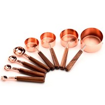 스텐 우드손잡이 계량스푼 계량컵 8종 1.25ml - 250ml, A세트 계량스푼 4종